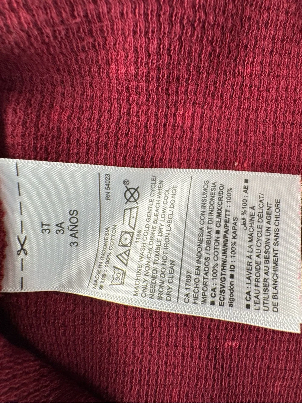 Kids Old Navy Burgundy Dot Long-Sleeve Top